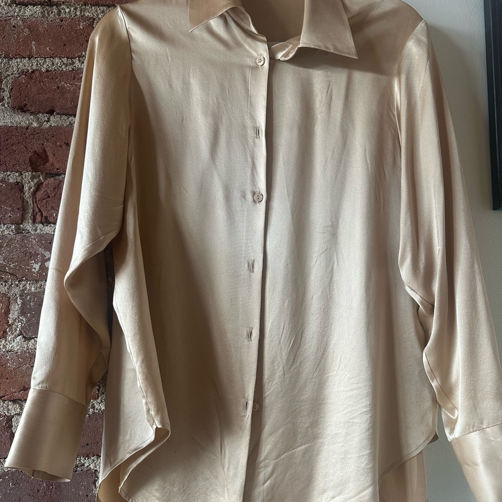 Lily Silk Elegant Gold Silk Blouse